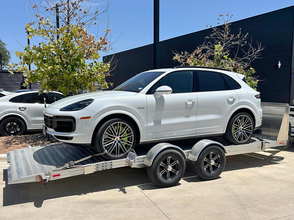 EZ Load Trailer transporting Porsche Car